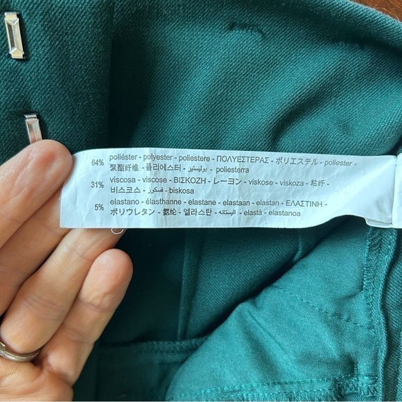 Trafaluc Collection Zara High Waist Belted Pants Green - Picture 10 of 12